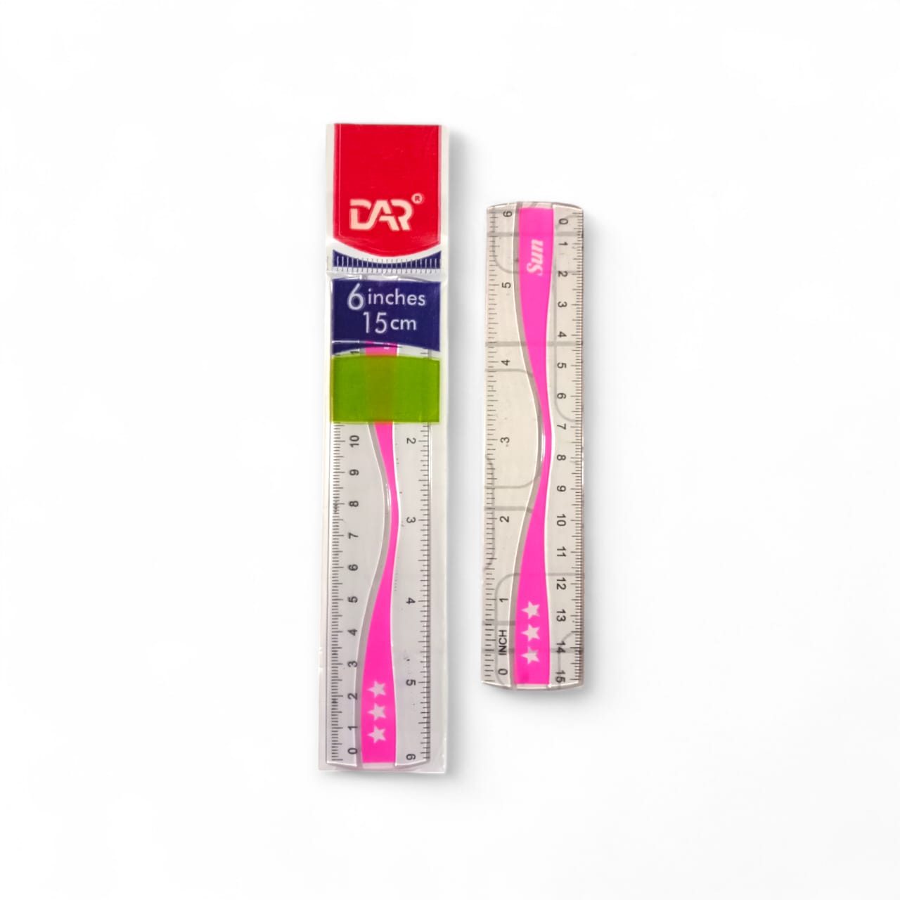 SUN 6 INCH 15 CM RULER PLASTIC